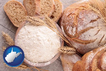 baked bakery bread - with West Virginia icon